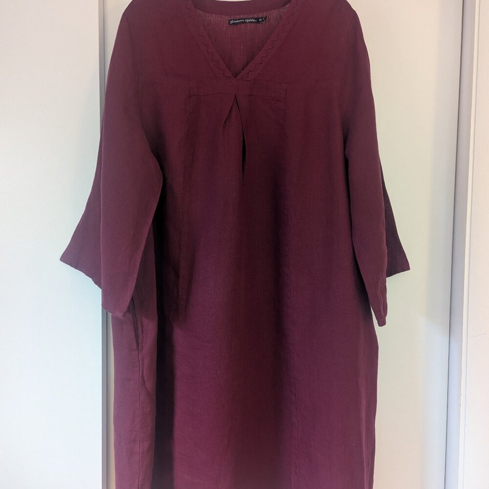 Burgundy Linen Gudrun Sjoden Dress